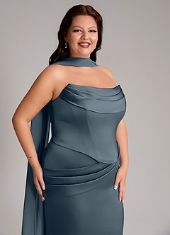 Azazie Sorrel Bridesmaid Dresses Twilight Mermaid Strapless Stretch Satin Convertible Dress image10