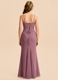 Azazie Sorrel Junior Meerjungfrau-Linie Plissee Chiffon Kleid Amethyst image7