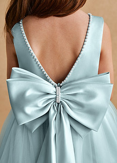 Azazie Cookie Flower Girl Dresses Mist A-Line Bow Tulle Dress image6