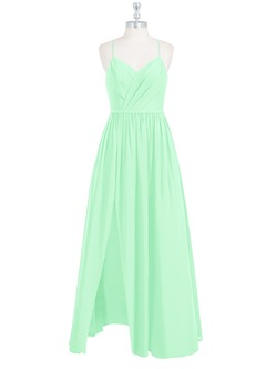 Azazie Cora Bridesmaid Dresses Mint Green A-Line Pleated Chiffon Dress image14