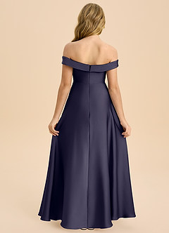 Azazie Sissy Junior Klä av A-Line i Stretch Satin Av axeln image2