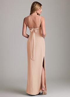 Azazie Mai Bridesmaid Dresses English Rose Sheath Pleated Chiffon Dress image2