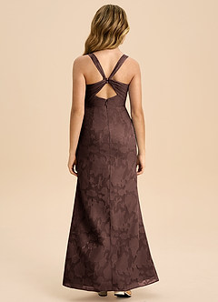 Azazie Mero Junior Abito Tubino in Burnout Floreale Plissettato Ganache image8