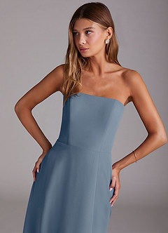 Azazie Wren Bridesmaid Dresses Twilight A-Line Side Slit Chiffon Convertible Dress image5