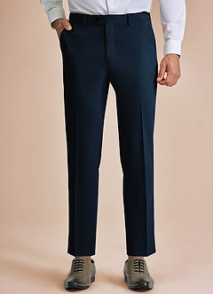 front William Bleu Marin Pantalon habillé