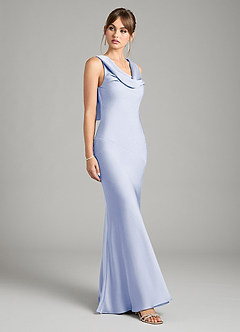 Azazie Rylina Bridesmaid Dresses Ice Mermaid Stretch Satin Dress image5