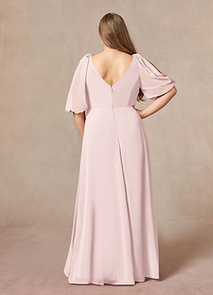 Azazie Bronwyn Mother of the Bride Dresses Blushing Pink A-Line V-Neck Ruched Chiffon Dress image7