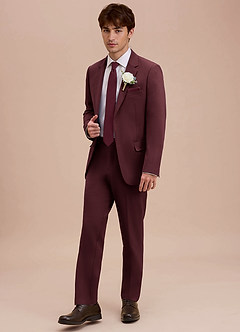 front Ethan Cabernet Refined Weave Suit