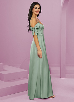 Barbie ♥ Azazie Vestidos de damas de honor Vestido de Agave de Satén Elástico de Corte en A con Vestidos sin tirantes image11