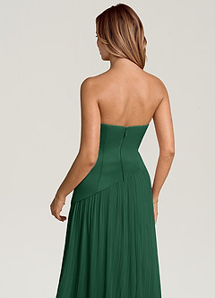 Azazie Tierney Abiti da Damigella Abito Convertibile A-Line in Chiffon Senza Cinturino Verde Scuro image5