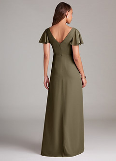 Azazie Soren Bridesmaid Dresses Willow Green A-Line Ruched Chiffon Dress image2