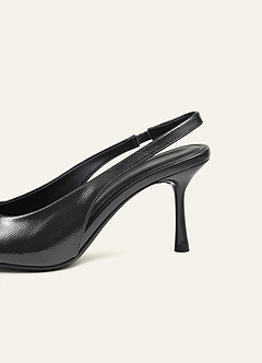 front Patent Slingback Stiletto Pumps