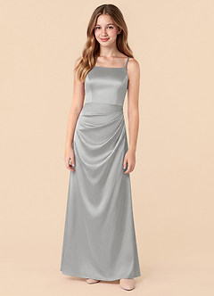Azazie Renna Junior Robe Sirène en Satin extensible Plissée Argent image5