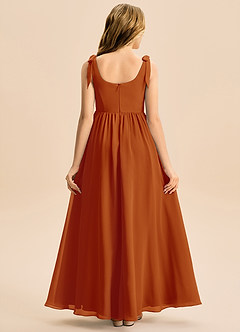 Azazie Delia Junior Abito A-Line in Chiffon Fiocco Paprika image6