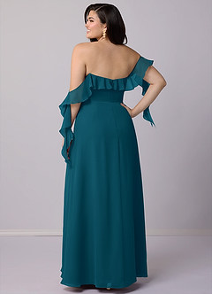 Barbie ♥ Azazie Bridesmaid Dresses Ink Blue A-Line Off the Shoulder Chiffon Convertible Dress image12