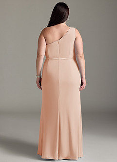 Azazie Liza Bridesmaid Dresses English Rose Mermaid One Shoulder Chiffon Dress image7