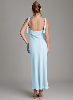 Azazie Luddie Bridesmaid Dresses Sky Blue Mermaid Bow Chiffon Dress image6