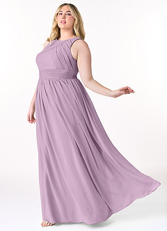 Azazie Harper Bridesmaid Dresses Wisteria A-Line Pleated Chiffon Dress image8