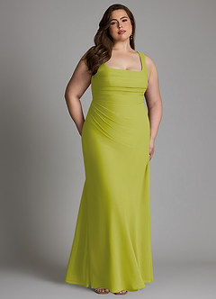 Azazie Agustina Bridesmaid Dresses Lemongrass Mermaid Corset Chiffon Dress image12