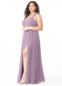 Azazie Cleobella Bridesmaid Dresses Wisteria A-Line Sweetheart Lace Chiffon Dress image10