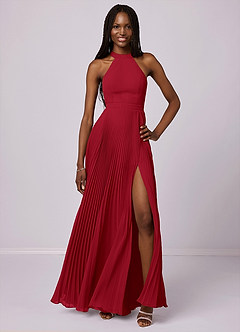 Barbie ♥ Azazie Bridesmaid Dresses Scarlet A-Line Pleated Chiffon Dress image1