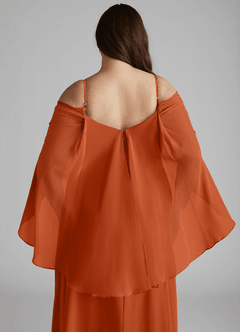 Azazie Cienna Vestidos de damas de honor Vestido de Naranja Quemada de Gasa de Corte en A con Vestidos sin tirantes image12