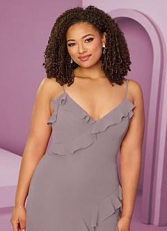 Barbie ♥ Azazie Bridesmaid Dresses Dusk Sheath Chiffon Dress image14