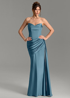 Azazie Zorah Bridesmaid Dresses Bermuda Mermaid Corset Stretch Satin Convertible Dress image1