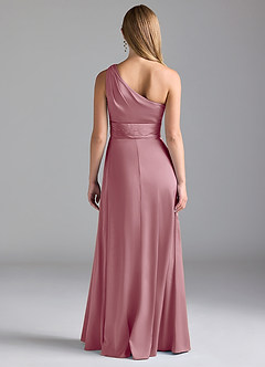 Azazie Dallas Bridesmaid Dresses Vintage Mauve A-Line One Shoulder Stretch Satin Dress image2