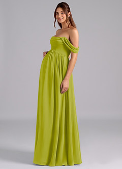 Azazie Saige Abiti da damigella d'onore premaman Abito A-Line Plissettato Chiffon Floor-Length image5