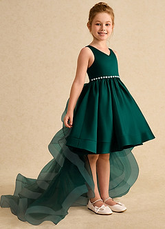 Azazie Julietta Blumenmädchenkleider Ballkleid Cabrio Tüll Kleid Kiefer image3
