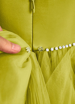 Azazie Tinie Abiti da Ragazza di Fiori Abito Principessa in Tulle Fiocco Citronella image8