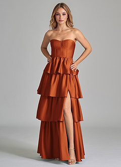 Azazie Faye Brautjungfernkleider A-Linie Gestreift Stretch-Satin Kleid Kanel image5