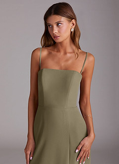 Azazie Wren Vestidos de madrinha de casamento Vestido Salgueiro Verde de Chiffon de Linha A com Sem alças image2