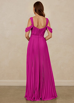 Christian Siriano Bridal for Azazie 1013 Bridesmaid Dresses Fuchsia A-Line Off the Shoulder Chiffon Dress image3