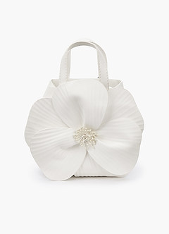front Faux Leather 3D Camellia Flower Handbag