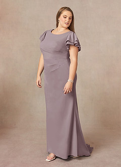 Azazie Peppermint Abiti per la Madre della Sposa Abito Sirena in Crepe Elasticizzato Increspato con Scollo a U Dusk image9