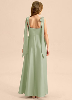 Azazie Halley Junior Klä av A-Line i Stretch Satin Rosett image2