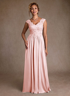 Azazie Amethyst Abiti per la Madre della Sposa Abito A-Line in Pizzo Rosa Rossore image4