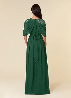 Azazie Olena Mother of the Bride Dresses Dark Green A-Line Sequins Chiffon Dress image2