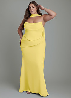Azazie Sorrel Bridesmaid Dresses Canary Mermaid Corset Chiffon Dress image12