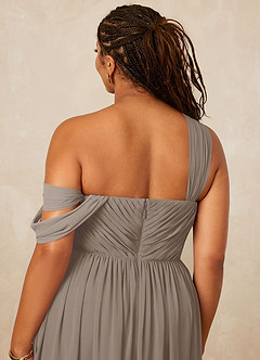 Christian Siriano Bridal for Azazie 1014 Bridesmaid Dresses Taupe A-Line Off the Shoulder Chiffon Dress image16