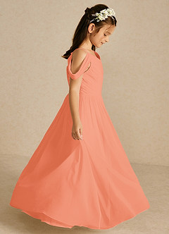 Azazie Chelle Flower Girl Dresses Sunset A-Line Pleated Chiffon Dress image4