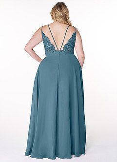 Azazie Lennon Bridesmaid Dresses Bermuda A-Line Lace Chiffon Dress image8