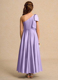 Azazie Guppy Junior Formal Flower Girl Klänningar Klä A-Line i Matt satäng Ena axeln image2