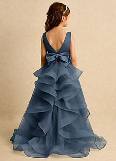 Azazie Lior Robe Demoiselle D'honneur Fillette Robe Princesse en Tulle Plissée Neptune image7