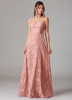 Azazie Valentine Bridesmaid Dresses Rosette A-Line Sweetheart Neckline Floral Burnout Dress image1