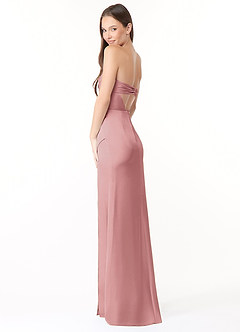 Azazie Leonis Bridesmaid Dresses Dusty Rose Mermaid Pleated Stretch Satin Convertible Dress image6