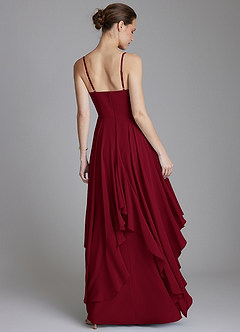 Azazie Zaina Bridesmaid Dresses Burgundy A-Line Chiffon Dress image2