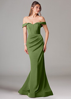 Azazie Everly Bridesmaid Dresses Juniper Mermaid Off the Shoulder Stretch Satin Convertible Dress image3